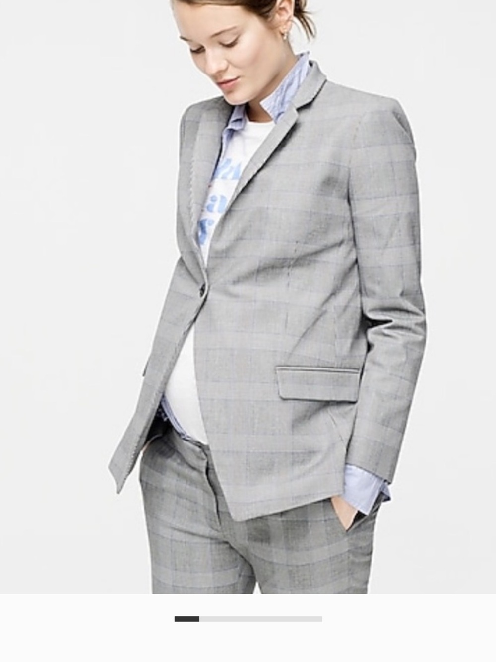J. Crew x HATCH Regent Maternity Blazer in Glen Plaid